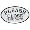 Please Close The Gate Cast Iron Plaque Sign Black & White