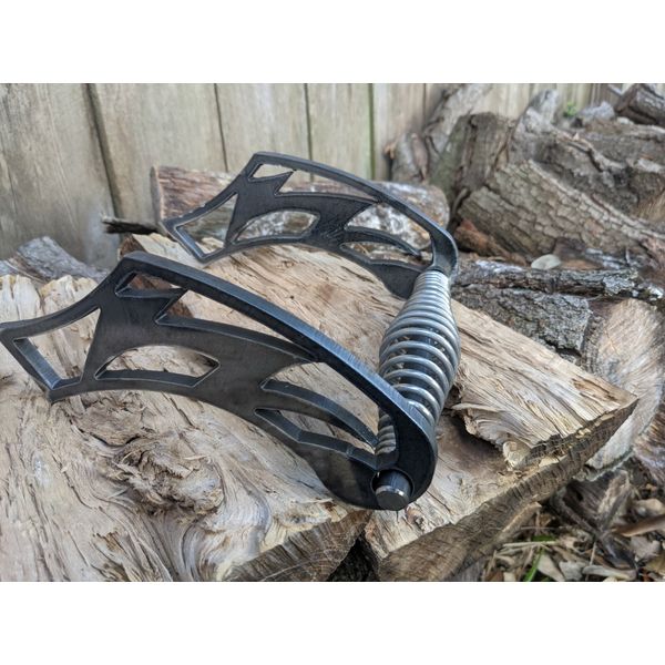 bbq barbeque pit handle hand made stainless steel spring weld on custom metal