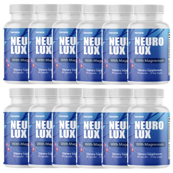 NeuroLux, Magnesium Support for Nerve Function & Relaxation - 12 Bottles