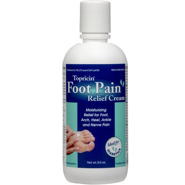 Topricin Foot Pain Relief Cream 8 oz (Pack of 3)