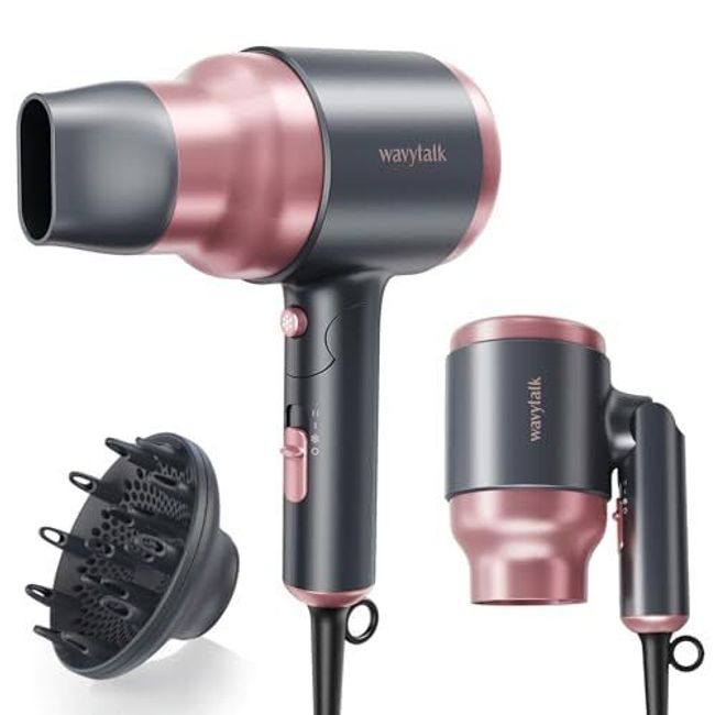 Portable Hair Dryer with Diffuser Foldable Mini Hair Dryer with Lightweight D...