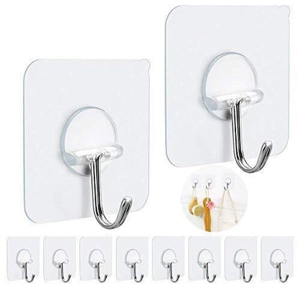 Adhesive Hooks Heavy Duty Sticky Hooks for Hanging Wall Hangers Without Nails