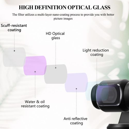 IZEAFH Black Mist Filter ND Filters Set for DJI Osmo Pocket 3 Creative Filter Beauty Soft Filters Creator Combo Camera Accessories-4 Pack(Black Mist ND16 ND64 ND256)