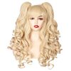 ColorGround Long Curly Cosplay Wig with 2 Ponytails (Blonde)