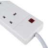 STATUS White Extension Lead | 6m Extension Cable with 2 Sockets with Neon Indicator | S2W6MS8