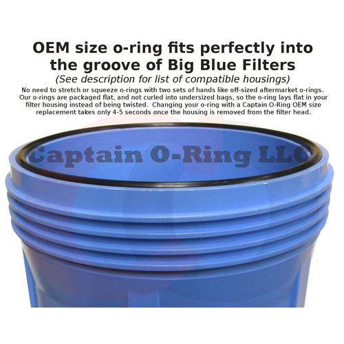Captain O-Ring - Replacement 151122 O-Rings Compatible with Pentair Pentek Big Blue Water Filters OEM Size ORing Buna-N (3 Pack)