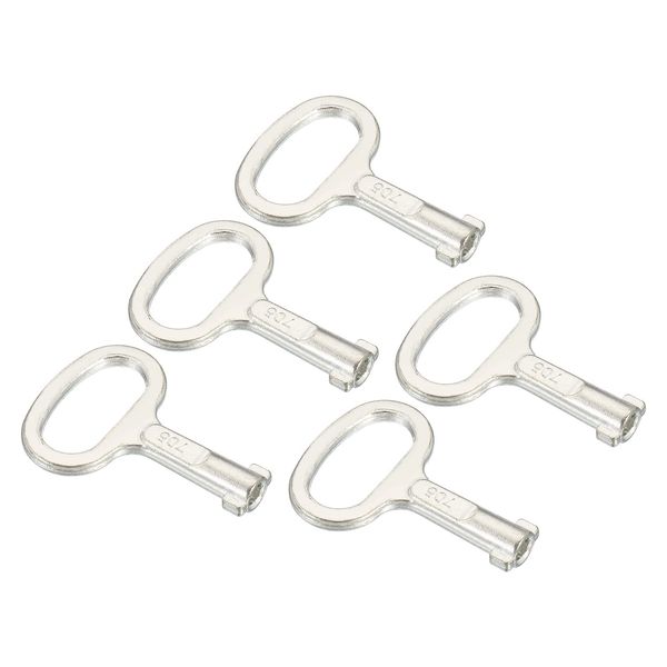 PATIKIL 5 Pack Aluminum Alloy Socket Spanner Key, 0.45"x0.2" Key Shape, Silver
