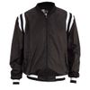 Smitty College Style Full Front Zip Polyester Shell Jacket, Black with Black/White Insert, X-Large