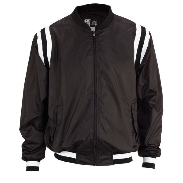 Smitty College Style Full Front Zip Polyester Shell Jacket, Black with Black/White Insert, X-Large