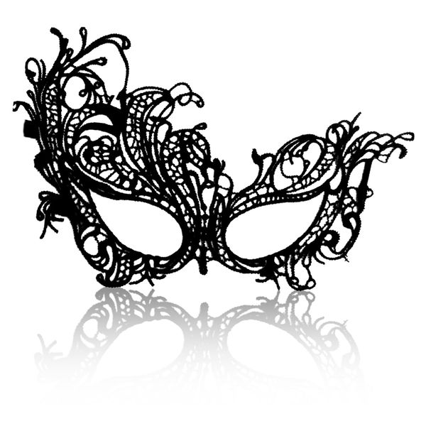 Rumyve Masquerade Female Mask,Lace Party Masks, Halloween Costume Masks Carnival Rave Party Masquerade (Phoenix Black)