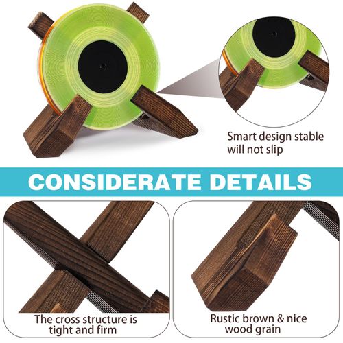 Boao 6 Pcs Funny Retro Vinyl Record Coasters for Drinks 4 Inch Cool Coaster with Retro Wood Holder Drink Record Coasters for Home Decoration Music Lovers Housewarming Gift(Bright,Jazz)