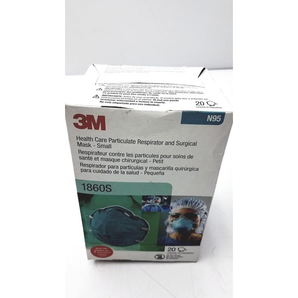 3M 1860S Small Health Care Particulate Respirator and Surgical Mask, Exp 10-2026