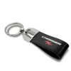 Dodge Charger R/T Black Leather Strap Chrome Metal Key Chain