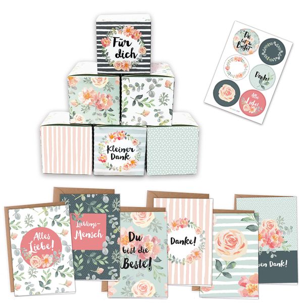 Gift Set Boxes and Folding Cards Pink Mint Set 01