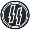 Embroidered Iron Patch [SS Mark/SS] Black Round Military Patch German Applique Craft DIY