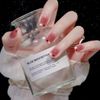 HappyHome Nail Tips, 3D Nails, False Nails, Round Tips, Nail Stickers, Set of 24, Double-Sided Tape, Wood Stick, Nail File Included (MJ236)