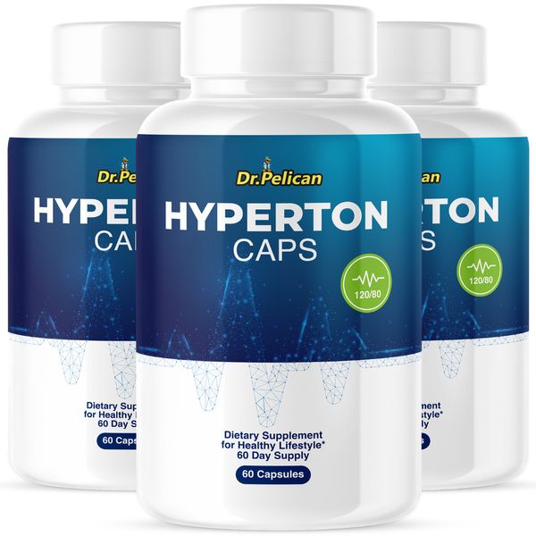 Hyperton Caps- Blood Support- 3 Bottles- 180 Capsules