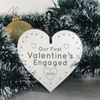 Our First Valentines Engaged Gift Personalised Engraved Heart Gift For Couple Keepsake