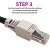 2x RJ45 CAT6a Connectors & Boots –Tool-less Colour Coded Easy Wiring – Ethernet Plugs – Network Data Router Replacement Cable Ends – Quality Strong Construction