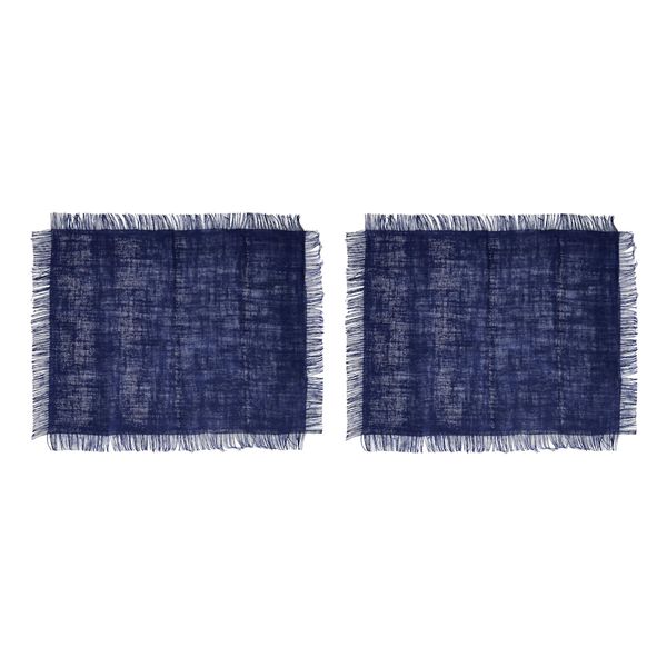 Mikasa 2pc Jute Rectangular Placemats, Blue, 35cm x 45cm, Tagged