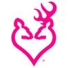 Browning Buckheart Decal | Pink | 6" | Single