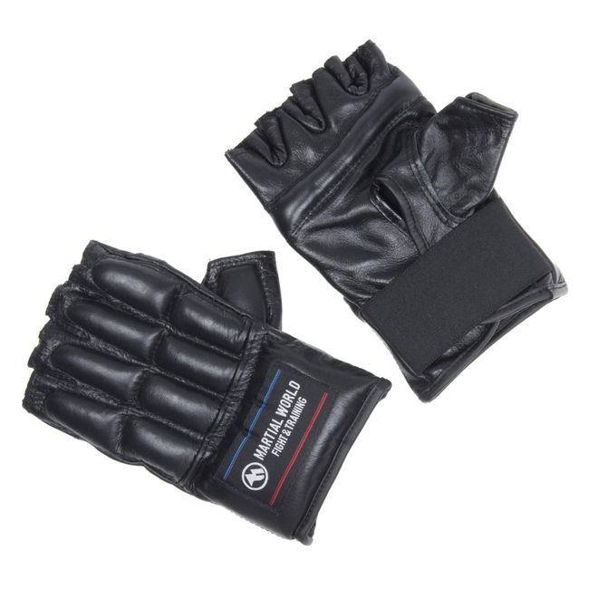 MARTIAL WORLD Knuckle Finger Gloves Open Finger PG38-S-BK Black S