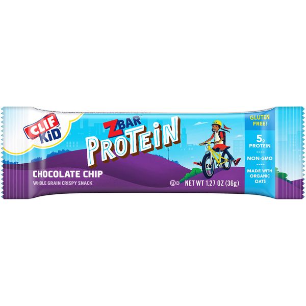 CLIF KID ZBAR - Protein Granola Bars - Chocolate Chip - Non-GMO - Organic -Lunch Box Snacks (1.27 Ounce Energy Bars, 10 Count)