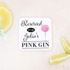 Personalised Name Pink Gin Wooden Drinks Coaster Mat Gift