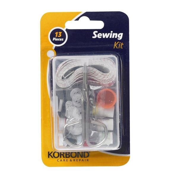 Korbond Sewing Kit - 15 Piece Essential Sewing Kit for Repairs and Projects