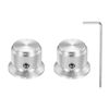 sourcing map 2 Pcs Aluminium Potentiometer Knobs, 3/16" (4mm) Universal Volume Tone Control Knobs for Guitar, Bass, 3/4" Silver
