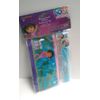 Dora The Explorer Kids 4PC Stationery Set Pencil Pouch, Sharpener, Ruler, Eraser