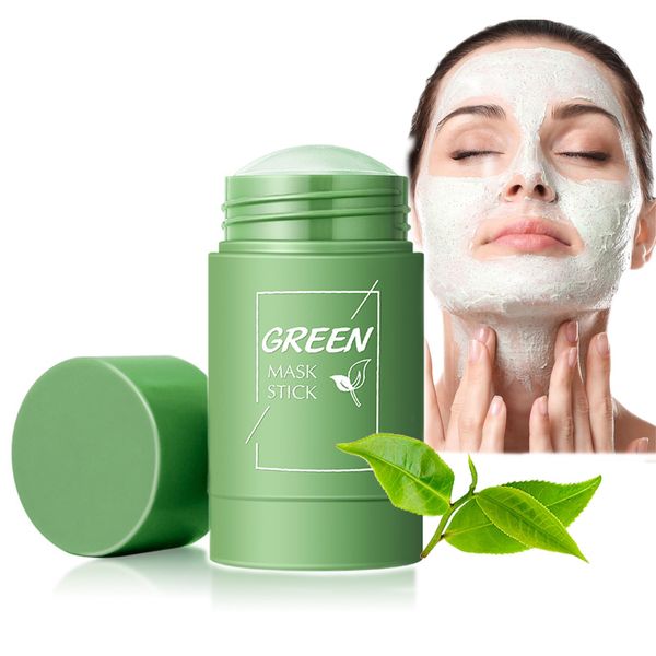 Green Tea Mask Stick,potente maschera all'argilla purificante al tè verde Rimozione dei Punti Neri,Maschera Detergente per il controllo dell'olio, pulizia profonda dei pori