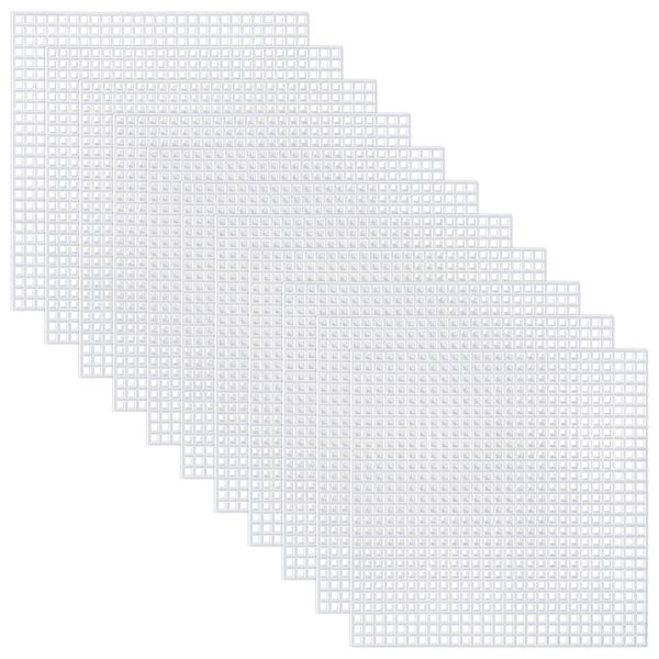 Pllieay 30 Pieces 6 Count Mesh Plastic Canvas Sheets for Embroidery, Acrylic Yarn Crafting, Knit and Crochet Projects (4.1 X 4.1 inch)