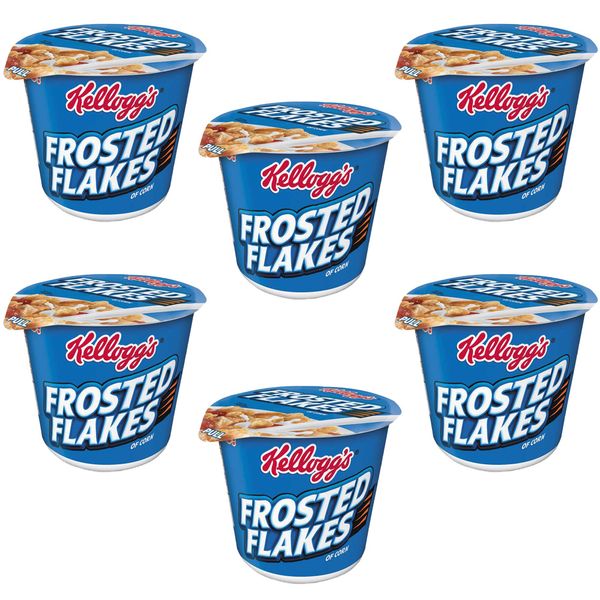 Kellogg’s Products - Kellogg’s - Breakfast Cereal, Frosted Flakes, Single-Serve 2.1oz Cup, 6 Cups/Box - Sold As 1 Box - Individual servings, super-size-to-go cups.