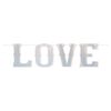 Beistle 59867 Glittered Love Streamer, 14.25" x 6', Silver/White