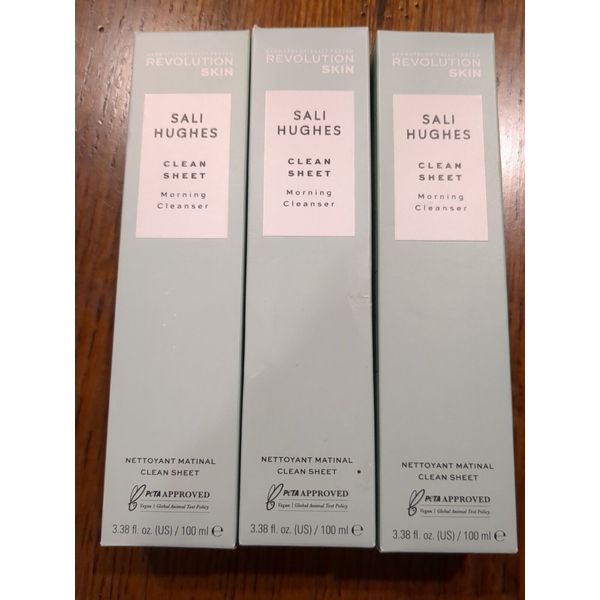 Lot 3 Revolution Skin Sali Hughes Clean Sheet Morning Cleanser 3.38 fl Oz Ea