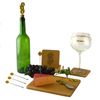 Flower Themed Bamboo Charcuterie Board Wine & Cheese 11pc Serving Set