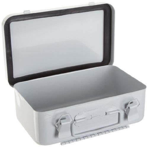 Durham 502-43 White Metal 10 Unit Empty First Aid Kit Box, 7-1/2" Width x 4-1/2" Height x 2-3/8" Depth