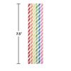 Creative Converting PC090410 Paper Straws Assorted Colors Striped Eco-Flex Bendable Straws-24 Pcs