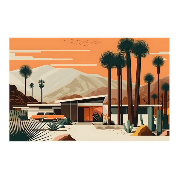 1960s Mid Century Modern Atomic Age Art Print 17ps