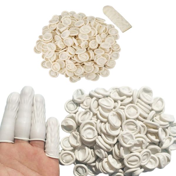 200 Pcs Latex Finger Cots, Rubber Finger Covers, Finger Protectors, Waterproof Finger Cover, Latex Anti-Static Finger Covers Finger Tip Rubber Protect Keeping Dressing Dry and Clean