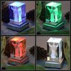 ERWEI LED Light Base Multicolor Show Stand Display Plate Square Display Lighted Base for Glass Crystal Art with Sensitive Touch Switch (Flat Surface)