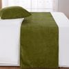 AMBERIS Bed Runner Green, Chenille Soft No Fading Modern Bed Scarf
