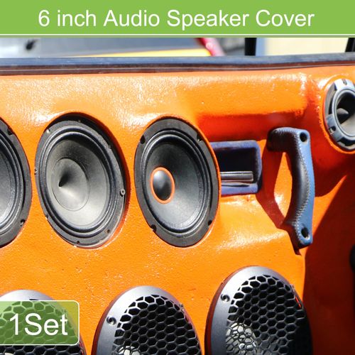 ACROPIX Universal 6" Car Speaker Grills Cover Mesh Round 6 Inch Audio Speaker Subwoofer Guard Protector Case with Mounting Screws Iron Aluminum Alloy Black - Pack of 1