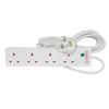 pro-elec 2 m 4 Way Extension Lead Surge Protection - White