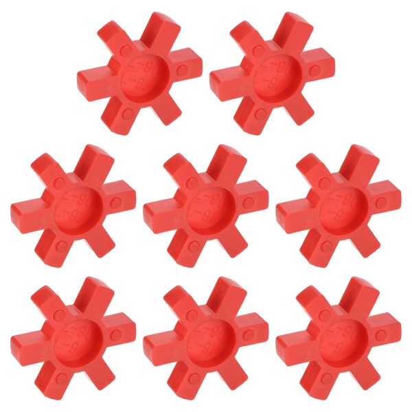 sourcing map 8pcs L90 Jaw Coupling Insert, Urethane Flexible Solid Type Jaw Coupling Center Insert for L Jaw Coupling L-Jaw Coupler Set, Red