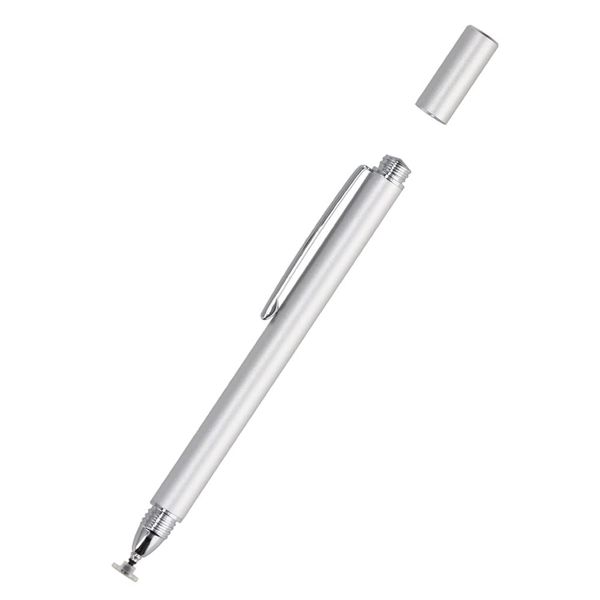 ourutekku Touch Pen Clear Disc Type iPhone/Smart Phone/Tablet with Cap sliver