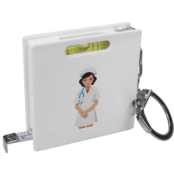 Azeeda 'Smiling Nurse' Keyring Tape Measure/Spirit Level Tool (KM00034539)