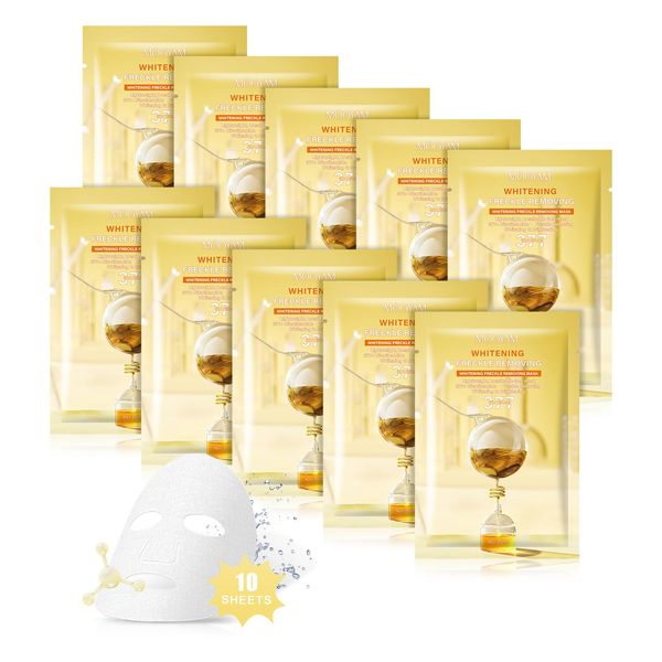 Hyaluronsäure Collagen Maske Tuchmasken Gesicht,feuchtigkeitsspendende Hyaluronsäure Maske Skincare Koreanische kosmetik Face Mask Inhaltsstoffe für alle Hauttypen (Aufhellen)