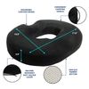 Kieba Hemorrhoid Treatment Donut Tailbone Cushion, Prostate Pillow, Pregnancy, Post Natal, Bed Sores, Coccyx, Sciatica, 18 Inches. Ultra Premium Comfort Foam (Black)